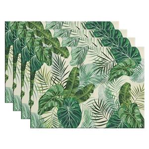 زیربشقابی طرح برگ های استوایی کد IDM 118 بسته 4 عددی