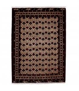فرش دستباف قدیمی یک متری طرح ترکمن کد 7142 