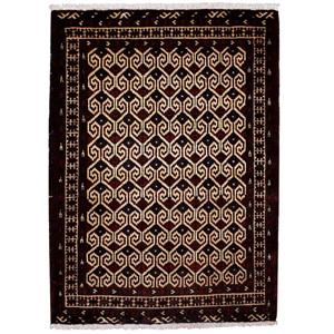فرش دستباف قدیمی یک متری طرح ترکمن کد 7142 