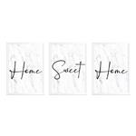 تابلو وینا مدل Home sweet Home  مجموعه 3 عددی