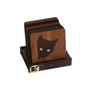 زیر لیوانی آرسی طرح گربه کد 91 بسته 6 عددی