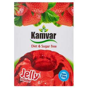 پودر ژله بدون قند کامور با طعم توت فرنگی مقدار 36 گرم Kamvar Strawberry Jelly Powder without Sugar 36gr 