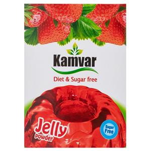 پودر ژله بدون قند کامور با طعم توت فرنگی مقدار 36 گرم Kamvar Strawberry Jelly Powder without Sugar 36gr