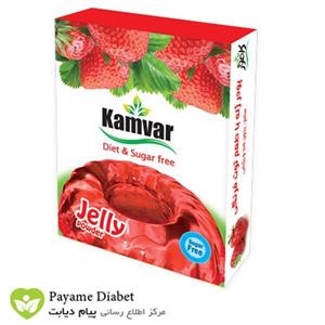 پودر ژله بدون قند کامور با طعم توت فرنگی مقدار 36 گرم Kamvar Strawberry Jelly Powder without Sugar 36gr