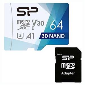 کارت حافظه microSDXC سیلیکون پاور مدل Superior Pro کلاس 10 استاندارد UHS I U3 سرعت 100MBps ظرفیت 64 گیگابایت به همراه اداپتور SD Silicon Power Class 64GB with Adapter 