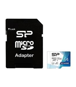 کارت حافظه microSDXC سیلیکون پاور مدل Superior Pro کلاس 10 استاندارد UHS-I U3 سرعت 100MBps ظرفیت 64 گیگابایت به همراه آداپتور SD
