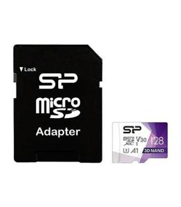 کارت حافظه‌ microSDXC سیلیکون پاور مدل Superior Pro کلاس 10 استاندارد UHS-I U3 سرعت 100MBps ظرفیت 128گیگابایت همراه با آداپتور SD