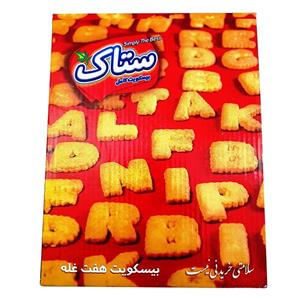 بیسکویت هفت غله طرح حروف ستاک مقدار 430 گرم