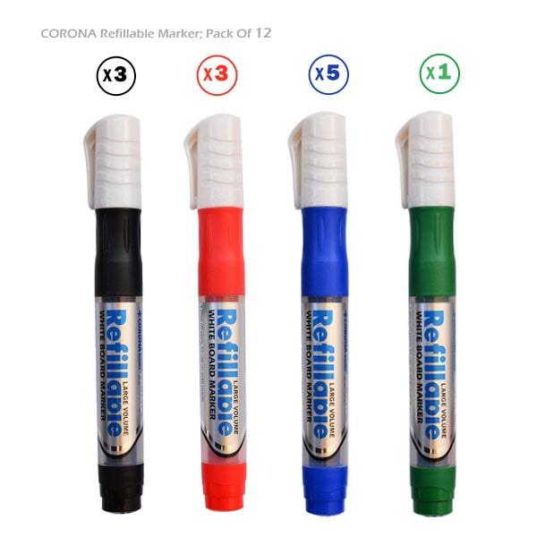 ماژیک وایت برد کرونا کد 910 بسته 12 عددی