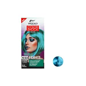 کیت رنگ مو ویکو مدل color shock شماره 6/22 حجم 80 میلی لیتر رنگ سبز آبی