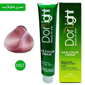 رنگ موی درلایت سری هایلایت صورتی روشن شماره  1007 Dorlight hair color 