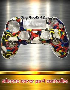 روکش دسته پلی استیشن 4 طرح جمجمه رنگی + 2 کاور آنالوگ