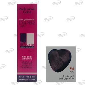 رنگ مو دوپیر شرابی خیلی روشن V6 شماره 7٫20