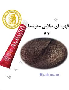 رنگ مو آلبورا مدل carasa شماره 4.3 حجم 100 میلی لیتر رنگ قهوه ای طلایی متوسط