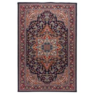 گلیم ماشینی  سه متری دنیای فرش طرح هریس کد 418 زمینه سرمه ای