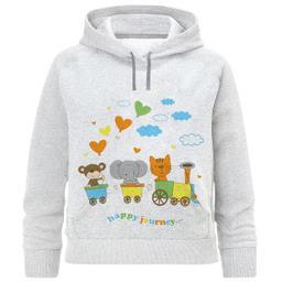 هودی دخترانه طرح قطار حیوانات کد F438