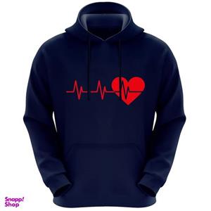 هودی زنانه طرح قلب و ضربان کد F215 رنگ سرمه ای