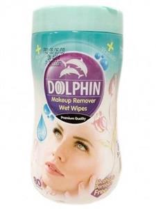 دستمال مرطوب پاک کننده آرایش دلفین 80 عدد 