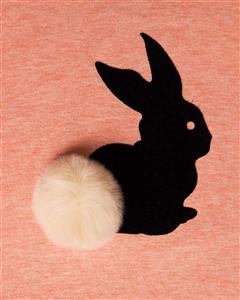 تیشرت دخترانه طرح خرگوش خزدار - هلویی سیر 