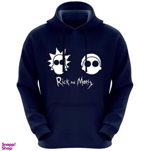 هودی مردانه طرح rick and morty کد F343 رنگ سرمه ای