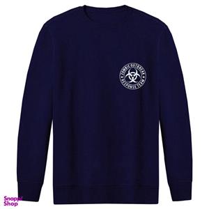 سویشرت مردانه طرح zombie out break کد F134 رنگ سرمه ای