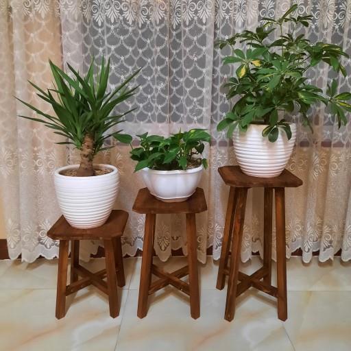 پایه گلدان چوبی