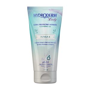 هیدرودرم ژل بهداشتی التیام بخش بانوان 150 گرمی​​ Hydroderm Lady Funga 8 Ultra Protective Intimate Cleansing Gel 150ml
