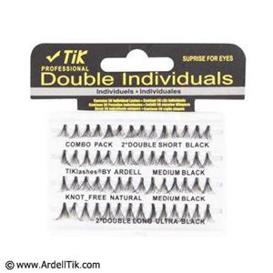 مژه بدون گره تیک دبل الترا بلک - کومبو 3 سایز-TIK DOUBLE