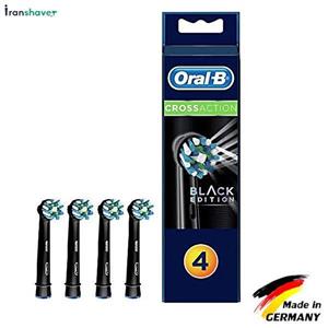 سری یدک مسواک برقی اورال بی مدل CROSS ACTION BLACK تعداد 4 عددی