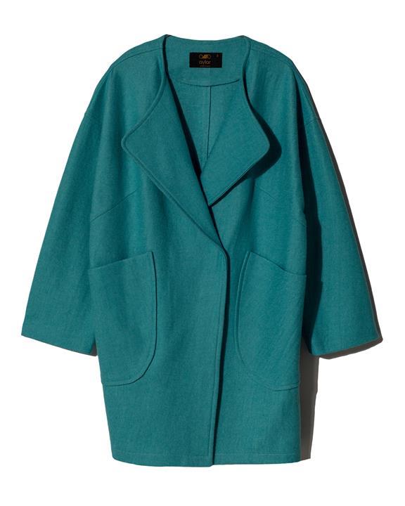 ‌آیلار ​پالتو زنانه کچه سبز فیروزه ای