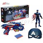 تفنگ تیر اسفنجی کاپیتان امریکا SOFT BULLET BLASTER Captain America