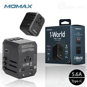 آداپتور 5 پورت و مبدل برق چندکاره مومکس Momax UA5D AC Travel Adapter توان 28 وات 