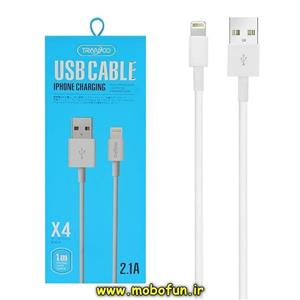 کابل لایتنینگ ترانیو Tranyoo X4 Cable توان 2.1 آمپر و طول 1 متر 