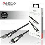کابل لایتنینگ یسیدو Yesido CA43 Metal Charging Cable توان 2.4 آمپر