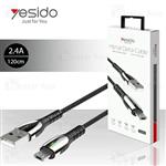 کابل میکرو یو اس بی یسیدو Yesido CA43 Metal Charging Cable توان 2.4 آمپر 