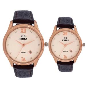 ست ساعت مچی عقربه ای زنانه و مردانه اریکس مدل 8071G