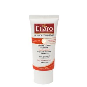 کرم ضد آفتاب بی رنگ و فاقد چربی SPF50 الارو مناسب پوست چرب و مختلط 40 میل Ellaro SPF50 Oil Free Sunscreen Cream 40 ml