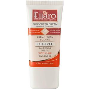 کرم ضد آفتاب بی رنگ و فاقد چربی SPF50 الارو مناسب پوست چرب و مختلط 40 میل Ellaro SPF50 Oil Free Sunscreen Cream 40 ml