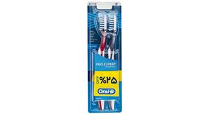 مسواک اورال-بی سری Pro Expert Crossaction مدل All In One با برس نرم - بسته 2 عددی Oral-B Pro Expert Extra Crossaction All In One Soft Toothbrush