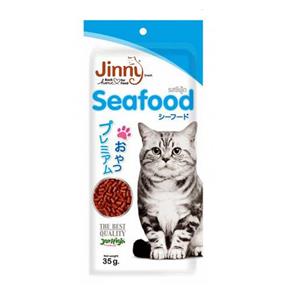 اسنک تکه ای گربه باطمع ماهی سالمون JINNY 