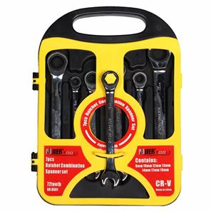 مجموعه 7 عددی آچار یک سر تخت یک سر جغجغه ای جیر تولز مدل CR-V