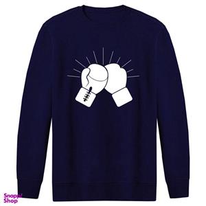 سویشرت مردانه طرح دستکش بوکس کد F273 رنگ سرمه ای