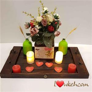 سینی چوبی نوستالژی رنگ تیره 