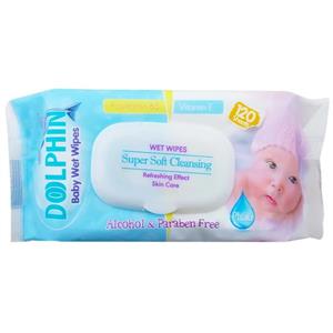 دستمال مرطوب کودک دلفین Dolphin مدل Super Soft 