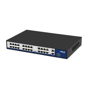 سوئیچ 24پورت POE  سرعت 10/100 و 2پورت uplink گیگ و 1پورت SFP گیگ مدل HRUI HR901-AF-2421GS-300 PoE Switch