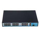 سوئیچ 24پورت POE  سرعت 10/100 و 2پورت uplink گیگ و 1پورت SFP گیگ مدل HRUI HR901-AF-2421GS-300 PoE Switch