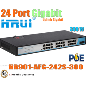 سوییچ 24 پورت 10/100/1000M PoEو 2 پورت SFP گیگ مدل HR901-AFG-242S-300 PoE Switch 