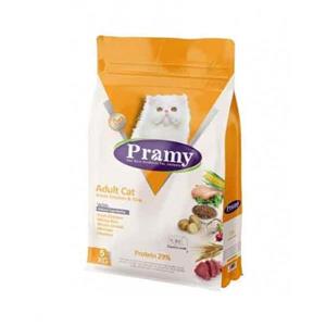 غذای خشک Pramy مخصوص گربه بالغ با طعم مرغ و برنج 1.5 کیلوگرم 