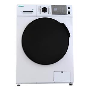 ماشین لباسشویی کروپ مدل WFT- 48412 ظرفیت 8 کیلوگرم سفید  نقره ای درب کروم Crop WFT 48412 Washing Machine 8 Kg