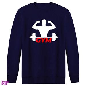 سویشرت مردانه طرح GYM کد FG198 رنگ سرمه ای